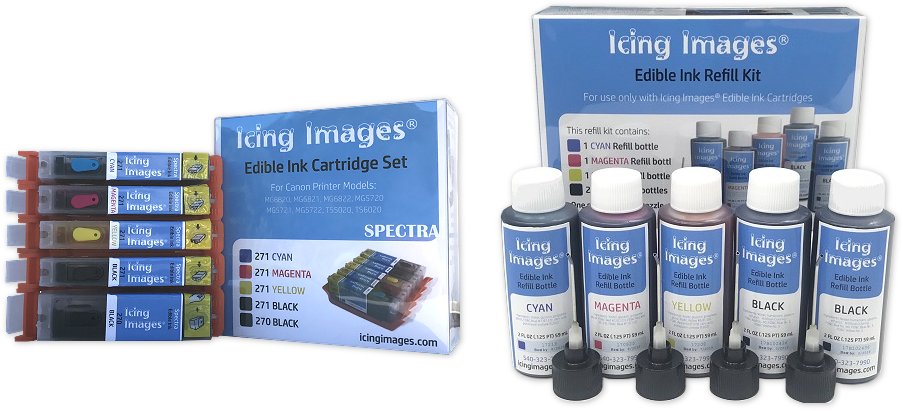 edible ink cartridges and refill bottles
