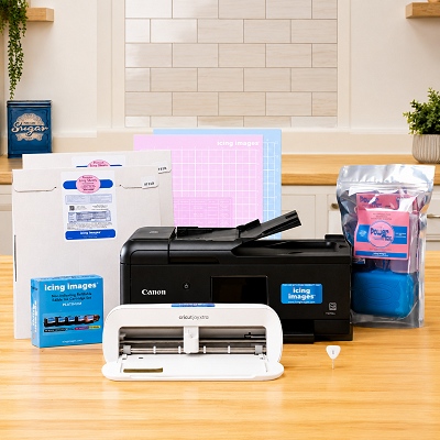 Icing Images Platinum Plus Edible Paper Print & Cut Package with Cricut Joy Xtra Food-Safe Bundle
