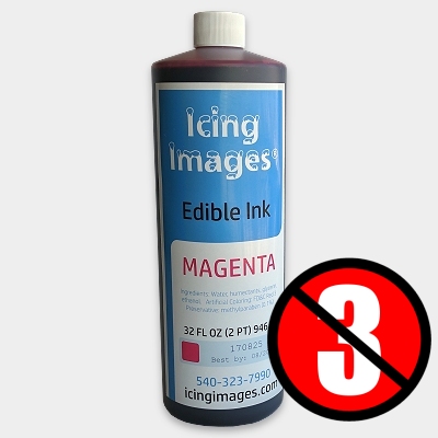 Icing Images Magenta Red 3 Free Edible Ink Refill Bottle 32 oz